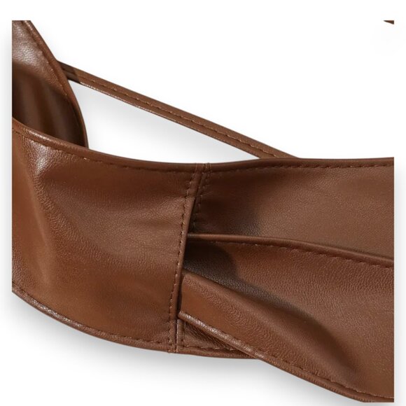 Faux Leather Corset Style Wrap and Tie Wide Belt - Picture 3 of 6